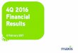 4Q 2016 Financial Results - listed company · 4Q15 1Q16 2Q16 3Q16 4Q16 1,009 992 975 960 1,004 4Q15 1Q16 2Q16 3Q16 4Q16 Higher postpaid base and ARPU MaxisOne subscriptions approaching