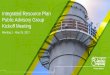 Integrated Resource Plan Public Advisory Group Kickoff Meeting · 2019-07-10 · Integrated Resource Plan. Public Advisory Group. Kickoff Meeting . Meeting 1 - May 25, 2017 • Welcome