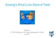 Growing’s Africa’s Lion Share of Trade PPT/Session … · •1970s -1980s - 36 African airlines (26 had intercontinental flights). Today, 12 African airlines with intercontinental