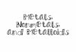 Metals, Nonmetals, and Metalloids · Metals, Nonmetals, and Metalloids . Using your pencil color in the elements on your table to match . Using your highlighter color in the elements