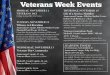 by our current student veterans). Presented by the Center for Social Justice and Humon Understanding and the Office of Veterans Affairs. WEDNESDAY, NOVEMBER 13 Veterans Day Ceremonies