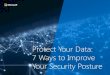 Protect Your Data: 7 Ways to Improve Your Security Posture · 7 Ways to Improve Your Security Posture 3 Data Protection Reduce threats with identity and access management Identity