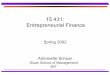 15.431: Entrepreneurial Financedspace.mit.edu/.../contents/lecture-notes/lec1_intro.pdf · Course Overview: The World of Entrepreneurial Finance Large increase in supply of and demand