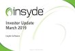 Investor Update March 2019 - Insyde Software · 2019-03-28 · Investor Update March 2019 Insyde Software ... •Business started via acquisition of SystemSoft’sBIOS division •IPO
