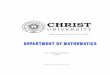 B.Sc., Mathematics (Honours) Syllabus - Christ University Mathematics Honours... · Differential geometry is the study of geometrical objects using Calculus. This paper aims at increasing