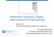 Nonlinear systems, chaos and control in Engineeringcris/teaching/slides_masoller_part2_2016.pdf · Schedule Bifurcations (Strogatz ch. 3) (3 hs) Introduction Saddle-node Transcritical