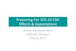 Preparing For ICD 10 CM: Effects Expectations...Preparing For ICD‐10 CM: Effects & Expectations Annual Education Event Midland, Michigan May 8, 2013. Slide 2 ... – ICD 10 will