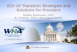 ICD-10 Transition Strategies and Solutions for Providers · ICD-10 Transition Strategies and Solutions for Providers Debbie Rickelman, RHIT Sr. Director, WHA Information Center 