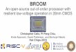 BROOM · UC Berkeley BROOM Chip (Taped out Aug 2017) Open-source superscalar out-of-order RISC-V core Resilient cache for low-voltage operation 2 1 MB L2 Cache BTB L1 D$ core L2 tag