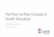 The Peer-to-Peer Concept in Health Education · Aim: To investigate the effects of peer learning in clinical practice education on nursing students' self-rated performance Undergraduate