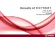 Results of 1H FY2017 - Shizuoka Bank · Results of 1H FY2017 - Breakdown of increase or decrease in nonconsolidated ordinary income 2 Ordinary on deposits income in 1H FY2017 31.3Credit