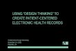 USING “DESIGN THINKING” TO CREATE PATIENT-CENTERED ......WHAT IS DESIGN THINKING? Design thinking is about accelerating innovation to create better solutions to the challenges