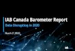 IAB Canada Barometer Reportiabcanada.com/content/uploads/2017/05/1-BODBarometer... · IAB Canada Barometer Report on Data Disruption, 2020 Many Using Media Data to Impact a Variety