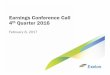 Earnings Conference Call 4th Quarter 2016 - Exelon...9 Q4 2016 Earnings Release Slides ($0.19) $1.27 $0.57 $0.48 $0.25 $0.31 PECO HoldCo ExGen ComEd PHI BGE HoldCo ExGen ComEd PECO