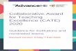 Collaborative Award for Teaching Excellence (CATE) 2020 2020... · The purpose of the Collaborative Award for Teaching Excellence (CATE) is to recognise and celebrate collaborative