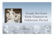 Greek Art from E l Cl l Early Classical to Hellenistic Period · Greek Classical Art • Scholars have characterized Greek Classical art as being based on three general concepts:
