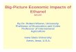 Big-Picture Economic Impacts of Ethanol · Ethanol Economics • $0.10/gal. increase in ethanol price raises break- even Corn price $0.28/bu. • $1.00/bu. rise in corn price increases