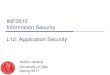 INF3510 Information Security L12: Application Security INF3510 Information Security L12: Application