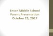 Ensor Middle School Parent Presentation October 25, 2017...Parent Presentation October 25, 2017 . ... IB – Parent & student pledge, short answer essays, 3 teacher recommendation