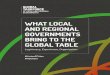 WHAT LOCAL AND REGIONAL GOVERNMENTS BRING TO THE … · WHAT DO LOCAL AND REGIONAL GOVERNMENTS BRING TO THE TABLE? Legitimacy ... UNESCO, UNICEF, World Urban Campaign, UNACLA UCLG-MEWA