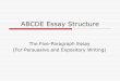 ABCDE Essay Structure - Kyrene School District ... ABCDE Essay Format Attention-Grabber Bridge/Background