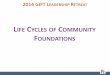 L CYCLES OF COMMUNITY FOUNDATIONS · Proactive grantmaking is substantial percentage of discretionary grantmaking Collaboration with other funders and community leaders Community