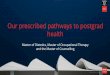 Our prescribed pathways to postgrad health€¦ · Our prescribed pathways to postgrad health Master of Dietetics, Master of Occupational Therapy and the Master of Counselling . CRICOS