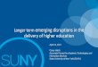 Longer term emerging disruptions in the delivery of higher ...€¦ · Longer term . emerging disruptions in the delivery of higher education. April 21, 2017 Carey Hatch. Associate