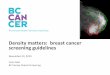 Density matters: breast cancer screening guidelines … · – Ltd evidence on patient-important outcomes of sUS Klarenbach, S. et al. (2018). Recommendations on screening for breast