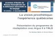 Journées d’études du Réseau francophone sur la déficience ...€¦ · functional vision tasks by blind subjects improves after implantation with the Argus(R) II retinal prosthesis