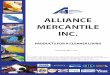 PRODUCTS FOR A CLEANER LIVING - alliancemercantile.com · PRODUCTS FOR A CLEANER LIVING Vancouver Office: 3451 Wayburne Drive, Burnaby, British Columbia V5G 3L1 Tel: 1-800-663-0664
