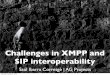 Challenges in XMPP and SIP interoperabilitySIP XMPP Interoperability Motivation • Every Real Time Communications service uses SIP or XMPP at the border • XMPP opens the door to