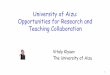 University of Aizu: Opportunities for Research and ... · 1 University of Aizu: Opportunities for Research and Teaching Collaboration Vitaly Klyuev The University of Aizu