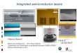 Integrated semiconductor lasers · Conventional lasers to nanolasers: Distributed Bragg Reflectors (DBR) Distributed FeedBack (DFB) resonators Disk & ring resonators Photonic crystals