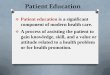 Patient Education - KSUfac.ksu.edu.sa/sites/default/files/patient_education.pdf · Patient Education Patient education is a significant component of modern health care. A process