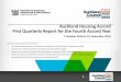 Auckland Housing Accord First Quarterly Report for the ... · Auckland Housing Accord Targets . The Auckland Housing Accord targets are based on the net number of new dwellings issued