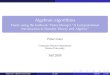 Algebraic algorithms - Freely using the textbook: …Algebraic algorithms Freely using the textbook: Victor Shoup’s ﬁA Computational Introduction to Number Theory and Algebraﬂ