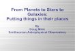 From Planets to Stars to Galaxies: Putting things in their placestdc- · 2010-06-17 · From Planets to Stars to Galaxies: Putting things in their places By Doug Mink Smithsonian