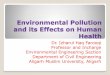 Environmental Pollution – Effects on Human Health · World Trade Center, US 2002 –Violent dust storm in Queensland, Australia 2005 - Jilin chemical plant explosions, Jilin city,