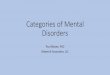 Categories of Mental Disorders - The Wellness Coalition · Categories Of Mental Disorders in DSM-5 •Somatic Symptom and Related Disorders •Feeding and Eating Disorders •Elimination