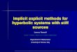 Implicit explicit methods for hyperbolic systems with stiff sourcesLRC/plasma-cargese/Files/... · 2004-10-26 · Outline Hyperbolic problems with stiff sources Space discretizations