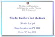 Tips for teachers and students - PhilolympiaTips for teachers and students. ... metodologia CLIL nel terzo, quarto, quinto ... Tips for students . Gisella Langé 2018 11 Please read