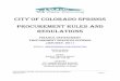 City of Colorado SpringS proCurement ruleS and regulationS · City of Colorado SpringS . proCurement ruleS and regulationS . finanCe department . proCurement ServiCeS diviSion 