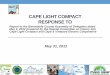CAPE LIGHT COMPACT RESPONSE TO · CAPE LIGHT COMPACT RESPONSE TO Report to the Barnstable County Assembly of Delegates dated May 2, 2012 prepared by the Special Committee on Inquiry