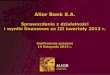 Alior Bank S.A.€¦ · 12 5.04.13 •Korespondencja z KNF z zaleceniem zmiany zasad rachunkowości i sposobu ujęcia przychodów z ubezpieczeń (bancassurance) 30.06.13 • Bank