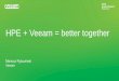 HPE + Veeam = better together · Veeam Availability Platform Compute Storage Networking Hyperconverged Managed Cloud Public Cloud Private Cloud / On-Premises Veeam Cloud Connect Veeam
