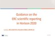 Guidance on the ERC scientific reporting in Horizon …...Guidance on the ERC scientific reporting in Horizon 2020 July 2019 Final Scientific Reporting Period (months 1-60) 2 Mid-term