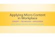 Applying Micro Content in Workplace 0530 [ ۮe Ҧ ])...In 2012 – Emergence of new teaching and learning modes of TED (Technology, Entertainment & Design), Khan Academy, Flipped Classroom,