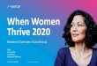 When Women Thrive 2020 · 2020-05-29 · of absence, part-time status, reporting relationships, etc. Publicly document your organization’s commitments to gender equality and broader
