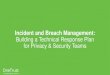 Incident and Breach Management: Building a …...Example: ISO 27001 & GDPR •ISO 27001 requires mechanisms to: o Quickly identify security incidents and to report them o ensure a